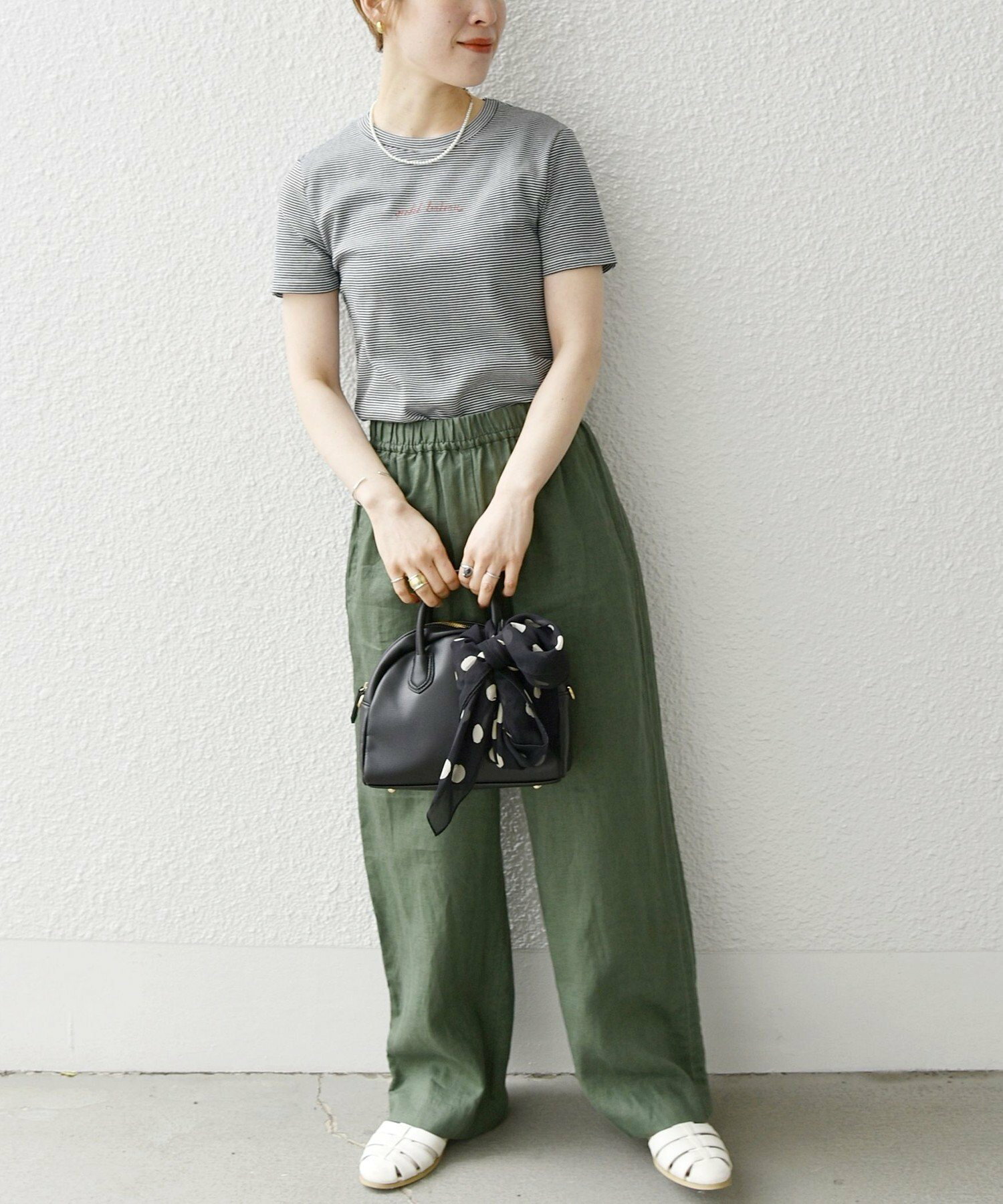 【SHIPS any別注】PETIT BATEAU:<洗濯機可能>ロゴ プリント ボーダー 半袖 Tシャツ 23SS